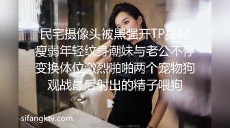 民宅摄像头被黑强开TP身材瘦弱年轻纹身潮妹与老公不停变换体位激烈啪啪两个宠物狗观战最后射出的精子喂狗