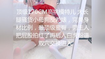 顶级170CM高挑模特儿 大长腿骚货小母狗反差婊，完美身材比例，最顶级蜜臀，男主人把屁股拍红了再后入白虎粉逼，双穴交换进入